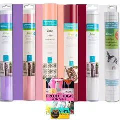 Cricut Premium Vinyl Rolls (5) and Transfer Tape Bundle-Groovy Love