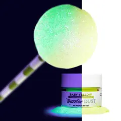 Bakell - Baby Yellow UV Reactive Dazzler Dust (5g, 1x Jar) Non-Toxic Decorating Glitter for Arts and Crafts