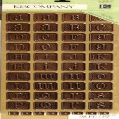 K & Company Eco Modern Alphabet Embossed Dimensional Stickers-98 Pc