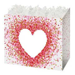 Pack/6: Heart Shape Confetti Basket Box - 10-1/4 x 6 x 7-1/2"