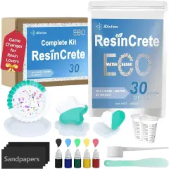 JDiction ResinCrete Kit, Complete Kit Easy for Beginners, 20-30Minutes Demold, Include Water-Based Eco-Friendly Casting Powder, Mold & Pigment, Easy Mix for Beginners DIY Home Decor