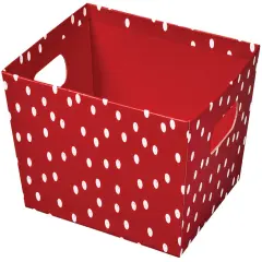 Pack/3: Red & White Dots Baskety Tray - 12 x 9-1/2 x 4-1/2"