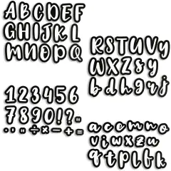 146 Piece Alphabet, Numbers, Punctuation White Cutout Letters for Bulletin Board, Classroom, Chalkboard, 3.2 Inch Black
