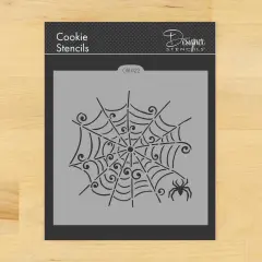 Whimsical Spiderweb Cookie & Craft Stencil | CM022 by Designer Stencils | Stencils for Royal Icing, Airbrush, Dusting Powder |