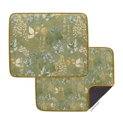 Kitchen Herbs Microfiber Dish Drying Mats, Set of 2