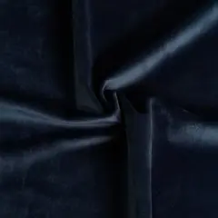 Giselle Velvet Upholstery Fabric 100% Polyester, 55" Wide, Flame Resistant & Durable Midnight