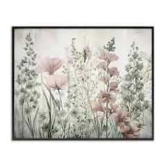 Stupell Industries Blush Wildflower Sprigs Framed Giclee Wall Art Design by Sasha