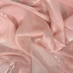1 Yard Crystalized Reflective Liquid Faux Silk Chiffon Fabric for Bridal Gowns Evening Wear and Decor 59/60 Inches Width Light Pink