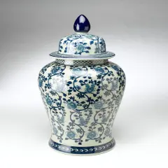 AA Importing 59707 24 Inch Antiqued Pale Green And Blue Jar With Lid