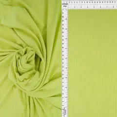 4x2 Rib Knit Fabric Soft Polyester Spandex Blend for Stylish Apparel Projects 58/60" Wide LIME