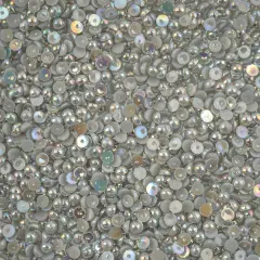 Crystal Lane DIY SS12(3mm) Plastic Pearl Flatback Rhinestones, 1850pcs Grey AB