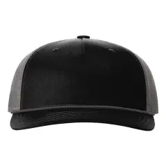 Richardson&reg; Five Panel Trucker with Rope Cap Black/ Charcoal