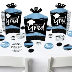 Big Dot of Happiness Light Blue Grad Best is Yet to Come 2025 Light Blue Graduation Party Decor and Confetti Terrific Table Centerpiece Kit 30 Ct