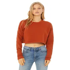 Bella + Canvas&reg; Ladies Cropped Fleece Crew BRICK