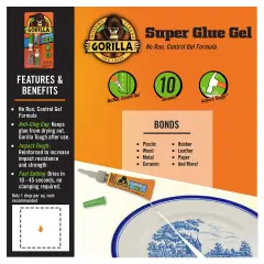 Super Glue Gel, Four 3 Gram Tubes, Clear, (Pack of 1)