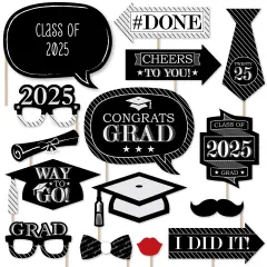 Big Dot of Happiness Graduation Cheers - 2025 Graduation Photo Booth Props Kit - 20 Count