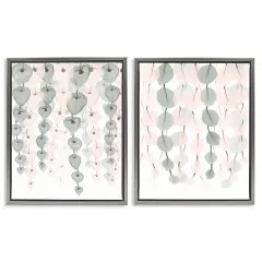 Stupell Industries Translucent Hanging Vines Foliage Framed Floater Canvas Wall Art Gray Floater Frame