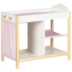 Roba Doll Bed & Storage: Scarlett - White & Pink - Multifunctional Doll Furniture Series, Children's Pretend Play, Ages 3+
