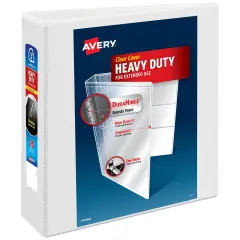 Avery Heavy-Duty View 3 Ring Binder, 3" One Touch EZD Rings, 670-Sheet Capacity, 3.5 Inch Wide Spine, Great for Home, School Supplies, Office, or Organization Needs, 1 White Binder (79193)