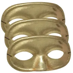 Half Domino Mask Metallic Gold Satin