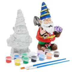 Gnomes Ceramic Painting Kit for Kids Adults and Teens with 3ml Paint Pod Strips, 2 Brushes, 2 Ready-To-Paint Ceramics Multicolor