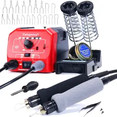 Wood Burning Kit, Professional Wood Burning Tool Dual Pens, Wood Burner Pyrography Pen 250-750&deg;C Adjustable Temperature for Beginners, Kids, Adults