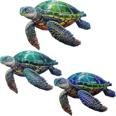3Pcs Metal Summer Turtle Sea Wall Decor