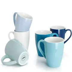 Porcelain Coffee Mugs - 16 Ounce - Set of 6