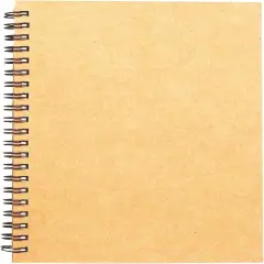 Spiral Sketch Book Large Notebook（Built-in drawing board） Kraft Cover Blank Sketch Pad Wirebound Sketching for Drawing Painting 8.6x11.4-Inch (1 Pack) 200 Pages, 100 Sheets