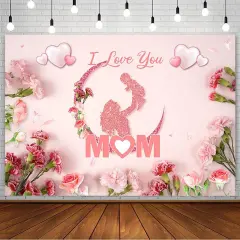 7x5ft Happy Mother's Day Backdrop I Love You Mom