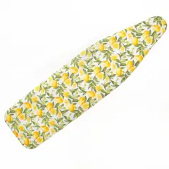 Ironing Board Cover and Pad 15x54 Standard Size Ironing Board Cover with Elastic Edge for Snug and Secure Fit, Thick and Durable Material (Yellow and Green Lemon Print Design)