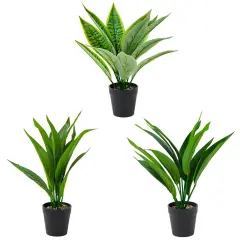 3-Pack Small Artificial Potted Plants Realistic Fake Greenery for Home, Office, Farmhouse & Bathroom Decor, Mini Faux Plants in Durable Plastic Pots