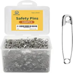 1000Pcs Safety Pins Assorted, 1.5 Inch Rust-Resistant Steel Wire Silver