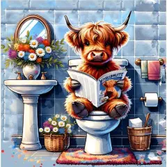 Highland Cow Paint by Numbers Kit for Adults, Adults' Paint-by-Number Kits for Beginner, Cow Painting by Number Kits Art on Canvas, Acrylic DIY Oil Painting for Home Wall Decor 16x20 Inch