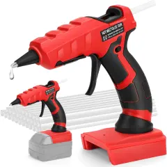 Cordless Hot Glue Gun for Milwaukee 18V Battery, Hot Glue Gun Kit for Milwaukee Tools in Crafting, Wood, PVC, Glass, Home Repair with 30 Pcs 0.27 * 5.9 inch Hot Glue Sticks (Battery Not Included)