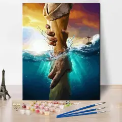 Paint by Numbers Christian Jesus Painting Kits by Number for Adults Kids on Canvas Wall Decor with Paintbrushes Acrylic Pigment for Home Living Room Decor 16 inx20 in