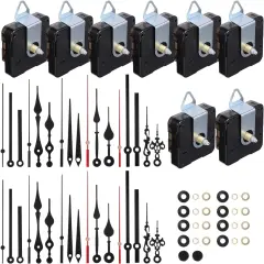 8Pcs Quartz Clock Mechanism Replacement Kit Non-Ticking Silent Clock Mechanism with 8 Clock Hands Set for Clock Repair DIY Replacement (13mm+18mm)