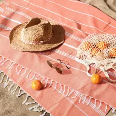 2-Pack Turkish Beach Towels - 40"x70" Oversized Quick-Dry, Sand-Free & Lightweight Towels for Travel, Camping, Beach, and Pool