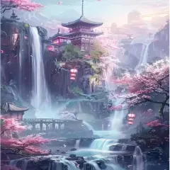 Waterfall Diamond Painting Kits for Adults, Wonderland 5D Diamond Art Kits for Beginners, DIY Full Drill Paint with Diamond for Home Wall Decor 12x16 Inch/30x40cm