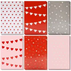 Valentine&rsquo;s Greeting Cards, Blank Heart Patterned Cards with Red Envelopes (4 x 6 In, 36 Pack) Multicolor