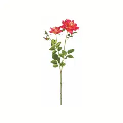 35" Realistic Pink Open Rose Spray with Faux Thorns &ndash; Long Stem Artificial Flower for Arrangements, Wreaths & Home Decor-FSR845-TY