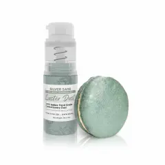 Bakell - Silver Sage Luster Dust (4g, 1x Pump) Edible Vegan Dust & Paint for Decorating Desserts and Beverages