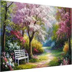 Flowers Diamond Painting Kits for Adults 5D Large Landscape Diamond Painting Kit for Adults Full Drill Trees Diamond Painting Kits Gem Art Kits for Home Wall Decor 27.5x15.7Inch