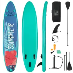 Inflatable Paddle Board with Adjustable Paddle, Carry Bag, and Full Equipment