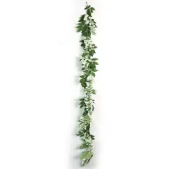 6' Artificial Wisteria Garland White &ndash; Lush Hanging Vine for Wedding, Party & Home D&eacute;cor - 2 Pieces