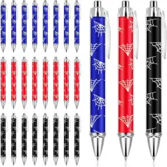 24 Pcs Ballpoint Pen Bulk 1.00 mm Retractable Gel Ink Pens Classroom Reward Prizes Goodie Bags Stuffers Gift Party Favors Supplies for Birthday themed Party Decorations (Spider Web)