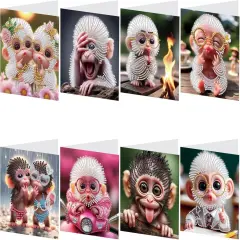 Diamond Painting Greeting Card Kit, Special Shaped Diamonds Painting, DIY Handcraft for Relatives and Friends with Wishes,Unique Design Crafting for Birthday or Holiday Cards