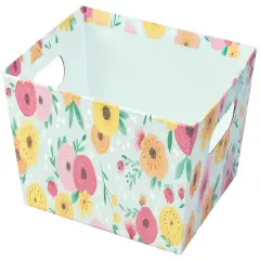 Pack/3: Floral Mint Baskety Tray - 12 x 9-1/2 x 4-1/2"