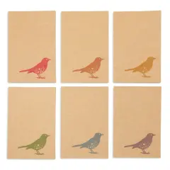 36 Pack Bird Design Blank Cards and Envelopes 4x6 for All Occasions, Birthday, Thank You, Kraft Paper Notecards Brown