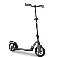 LaScoota Kick Scooter for Adults & Teens. Perfect for Ages 8-14. Lightweight Foldable Adult Scooter Large Sturdy Wheels - (Dark) Black